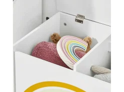 Kmb70-W Speelgoedkist Voor Kinderen, Speelgoed Opbergdoos, Opbergkist Met Scharnierend Deksel, Regenboogdesign, Kinderboekenplank-Sobuy Hot