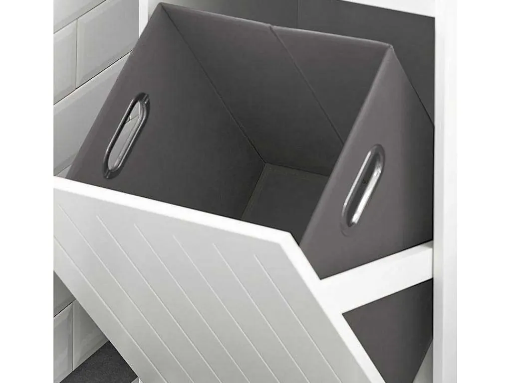 Linnenkast, Wasmand, Badkameronderkast, Toiletkast, Opbergmeubel Met 1 Lade En 1 Uitneembare Wasmand, Wit, 40X39X86Cm, Bzr110-W-Sobuy Sale