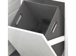 Linnenkast, Wasmand, Badkameronderkast, Toiletkast, Opbergmeubel Met 1 Lade En 1 Uitneembare Wasmand, Wit, 40X39X86Cm, Bzr110-W-Sobuy Sale