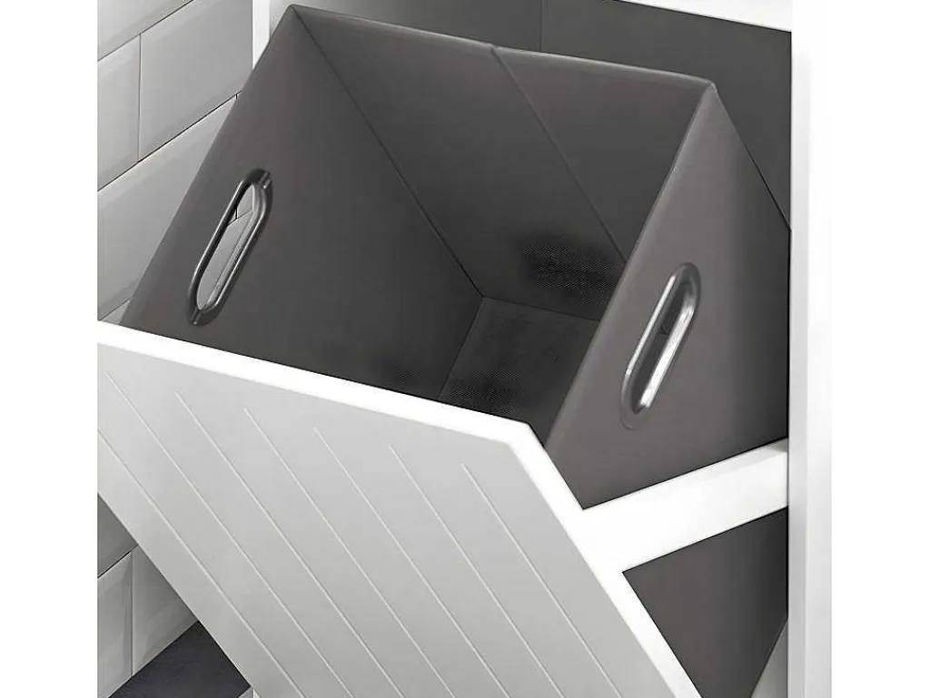 Linnenkast, Wasmand, Badkameronderkast, Toiletkast, Opbergmeubel Met 1 Lade En 1 Uitneembare Wasmand, Wit, 40X39X86Cm, Bzr110-W-Sobuy Sale