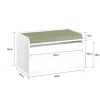 Speelgoedkist Voor Kinderen, 2-In-1 Opbergdoos Met 1 Lade Op Wielen En Gevoerde Zitkussen, Wit, 60X34X35 Cm, Kmb80-W-Sobuy Sale