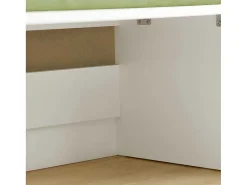 Speelgoedkist Voor Kinderen, 2-In-1 Opbergdoos Met 1 Lade Op Wielen En Gevoerde Zitkussen, Wit, 60X34X35 Cm, Kmb80-W-Sobuy Sale