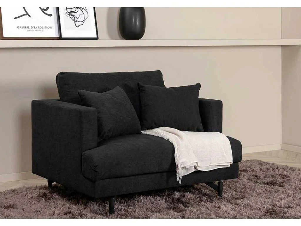 Sofia Fauteuil Zwart.-Vente-unique Hot