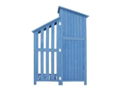 Sparrenhouten Tuinhuis - Gereedschapsschuur Met 2 Geintegreerde Planken - H 173 Cm - Waterdicht Pvc Dak - Groen-ModernLuxe Clearance