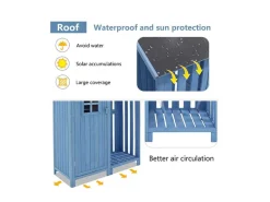 Sparrenhouten Tuinhuis - Gereedschapsschuur Met 2 Geintegreerde Planken - H 173 Cm - Waterdicht Pvc Dak - Groen-ModernLuxe Clearance
