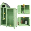 Sparrenhouten Tuinhuis - Gereedschapsschuur Met 2 Geintegreerde Planken - H 173 Cm - Waterdicht Pvc Dak - Groen-ModernLuxe