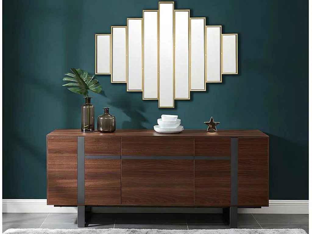 Spiegel In Art-Decostijl Galice - B90 X H120 Cm - Goudkleurig-OZAIA