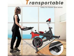 Spin Bike Met Verstelbare Zitting En Stuur, Hometrainer Met Verstelbare Weerstand En Lcd Display-Vente-unique