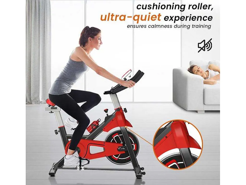 Spin Bike Met Verstelbare Zitting En Stuur, Hometrainer Met Verstelbare Weerstand En Lcd Display-Vente-unique