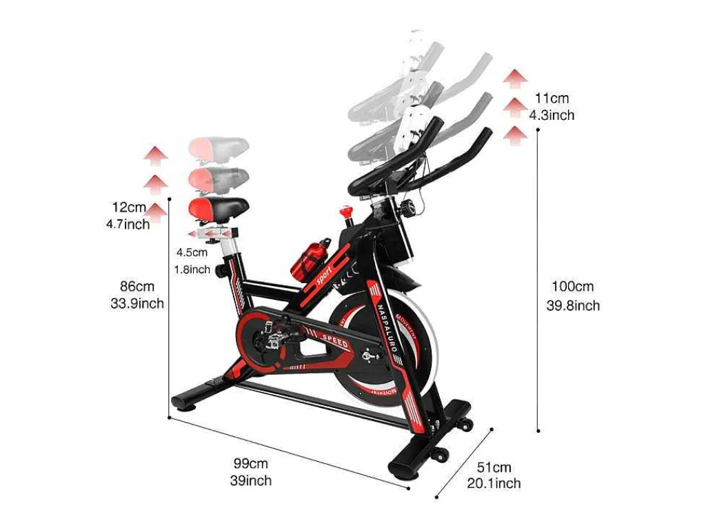 Spin Bike Stationaire Indoor Cycling Bike Met Riemaandrijving 8Kg Vliegwiel-Vente-unique Clearance