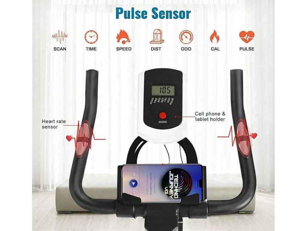 Spin Bike Stationaire Indoor Cycling Bike Met Riemaandrijving 8Kg Vliegwiel-Vente-unique Clearance