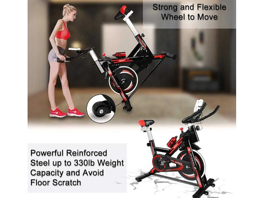 Spin Bike Stationaire Indoor Cycling Bike Met Riemaandrijving 8Kg Vliegwiel-Vente-unique Clearance