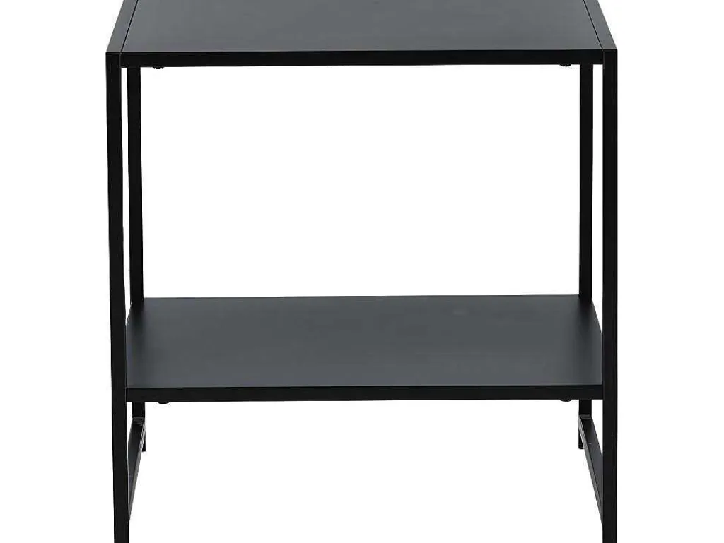 Staal Bijzettafel Met Plank 51X51 Cm Zwart.-Venture Home Best