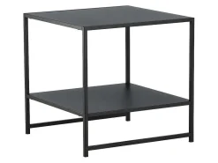 Staal Bijzettafel Met Plank 51X51 Cm Zwart.-Venture Home Best