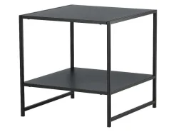 Staal Bijzettafel Met Plank 51X51 Cm Zwart.-Venture Home Best