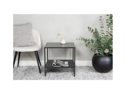 Staal Bijzettafel Met Plank 51X51 Cm Zwart.-Venture Home Best