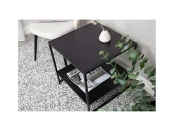 Staal Bijzettafel Met Plank 51X51 Cm Zwart.-Venture Home Best