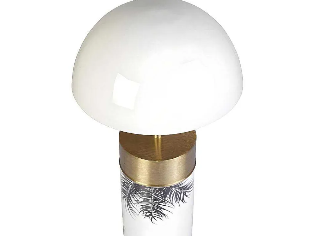 Staande Lamp Champignon Art-Decostijl Agaric - Ijzer - H54Cm - Wit, Goudkleurig En Zwart-OZAIA Online