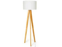 Staande Lamp Lorens - Hout En Linnen - 45 X 45 X 153 Cm - Wit-OZAIA Online