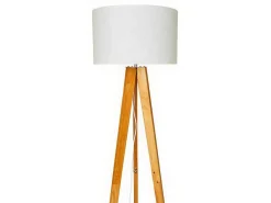 Staande Lamp Lorens - Hout En Linnen - 45 X 45 X 153 Cm - Wit-OZAIA Online