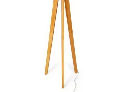 Staande Lamp Lorens - Hout En Linnen - 45 X 45 X 153 Cm - Wit-OZAIA Online
