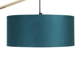 Staande Lamp Met Boog - Art-Decostijl Van Koper En Marmer - Velours - H164 Cm - Blauwgroen - Nour-OZAIA Hot
