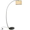 Staande Lamp Met Boog En Vlechtwerk Neirobi - Etnische Stijl - Ijzer En Rotan - 105 X 40 X 195 Cm - Zwart En Naturel-OZAIA Discount