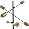 Staande Lamp Met Industriele Stijl En Meerdere Lampjes Klepton - Metaal - 49,5 X 28,5 X 146,5 Cm - Zwart En Goudkleurig-OZAIA New