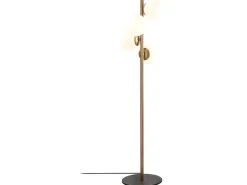 Staande Lamp Van Metaal En Glas 4 Bollen Faze - H130 Cm - Goud En Wit-OZAIA Hot