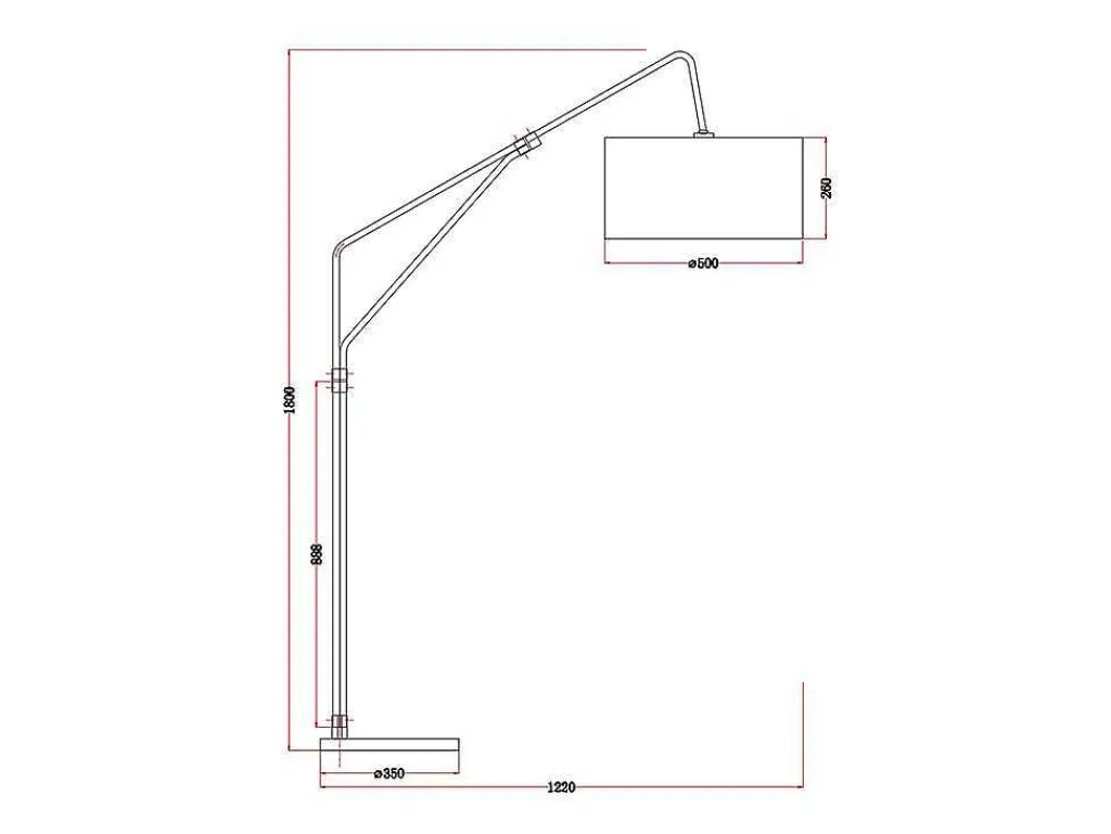 Staande Lamp Van Metaal, Linnen En Marmer - L122 X H180 Cm - Wit, Zwart En Goudkleurig - Masdar-OZAIA Clearance
