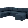 Stan Slaapbank, Hoek Links Met Chaise Longue Rechts, In Blauw.-Vente-unique Discount