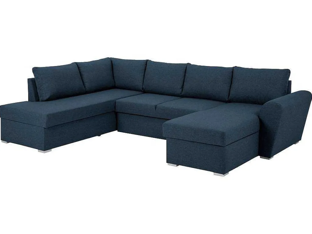 Stan Slaapbank, Hoek Links Met Chaise Longue Rechts, In Blauw.-Vente-unique Discount