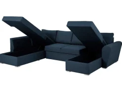 Stan Slaapbank, Hoek Links Met Chaise Longue Rechts, In Blauw.-Vente-unique Discount