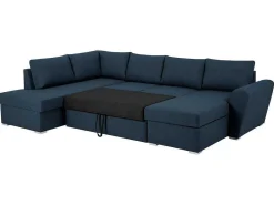 Stan Slaapbank, Hoek Links Met Chaise Longue Rechts, In Blauw.-Vente-unique Discount