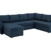 Stan Slaapbank, Hoek Rechts Met Chaise Longue Links, In Blauw.-Vente-unique Discount