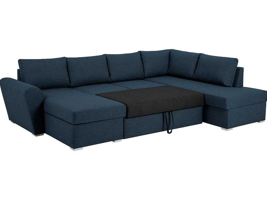 Stan Slaapbank, Hoek Rechts Met Chaise Longue Links, In Blauw.-Vente-unique Discount