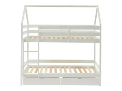 Stapelbed 2 X 90 X 190 Cm - 2 Laden - Grenen - Wit - Chori-Vente-unique