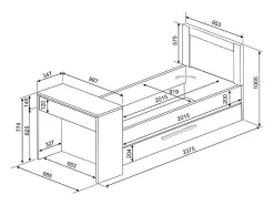 Stapelbed 2 X 90 X 200 Cm - Met Bureau - Kleur: Naturel En Antraciet - Vouani-Vente-unique Clearance