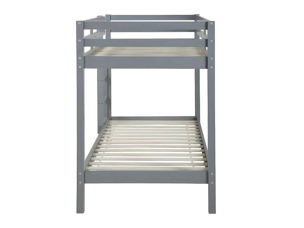Stapelbed Anicet Ii - 2 X 90X 190 Cm - Massief Grenen - Grijs + Matras-Vente-unique Best