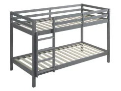 Stapelbed Anicet Ii - 2 X 90X 190 Cm - Massief Grenen - Grijs + Matras-Vente-unique Best