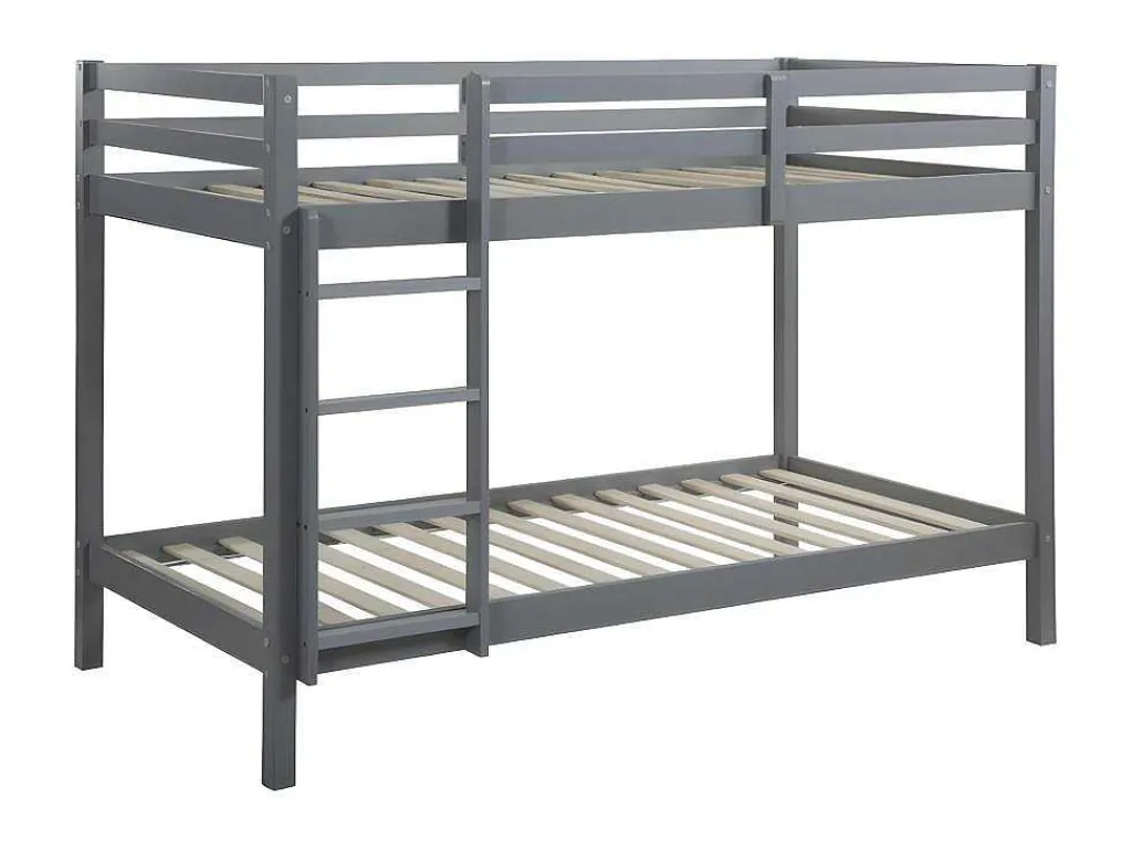 Stapelbed Anicet Ii - 2 X 90X 190 Cm - Massief Grenen - Grijs-Vente-unique Clearance