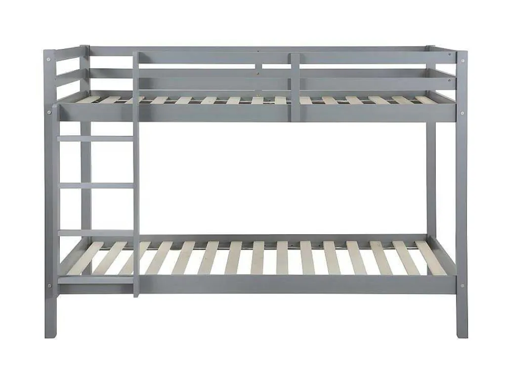 Stapelbed Anicet Ii - 2 X 90X 190 Cm - Massief Grenen - Grijs-Vente-unique Clearance