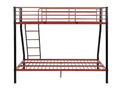 Stapelbed Elevatio Iv - 90 En 140 X 190 Cm - Staal - Zwart En Rood-Vente-unique Outlet