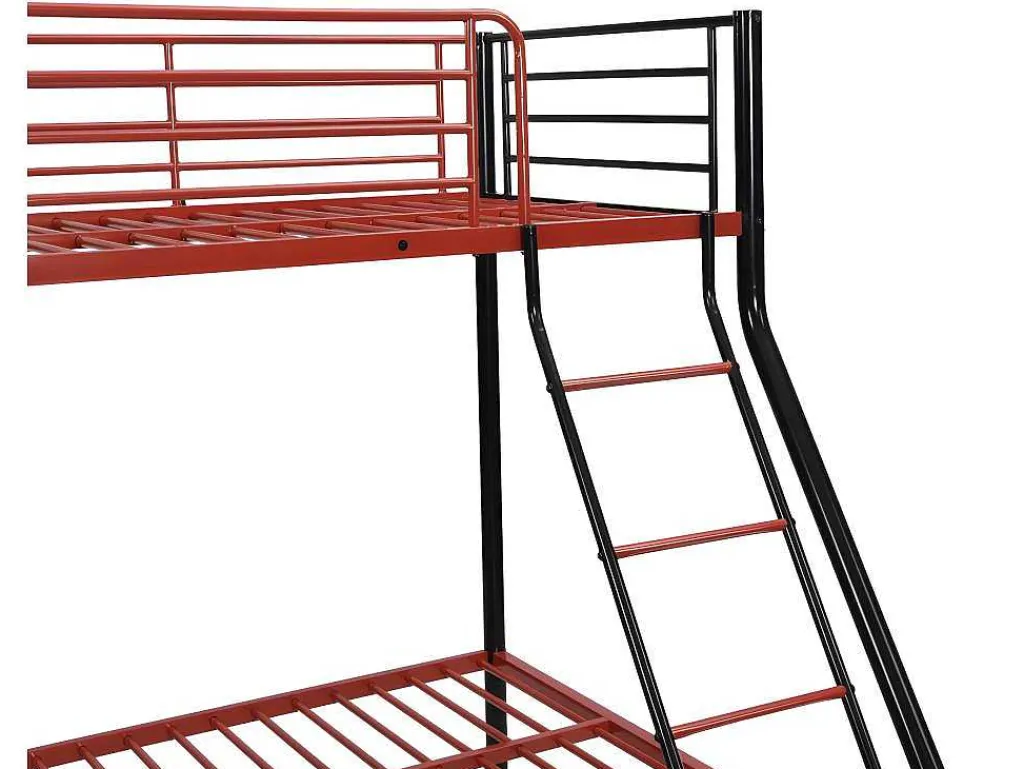 Stapelbed Elevatio Iv - 90 En 140 X 190 Cm - Staal - Zwart En Rood-Vente-unique Outlet