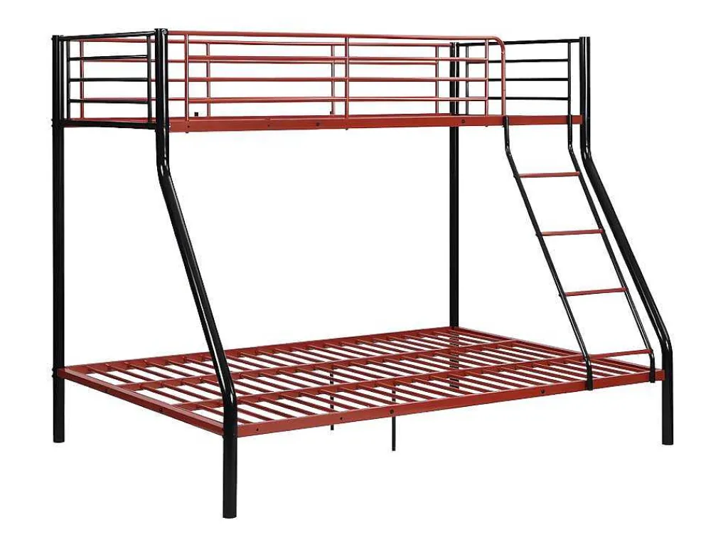 Stapelbed Elevatio Iv - 90 En 140 X 190 Cm - Staal - Zwart En Rood + Matras-Vente-unique Hot