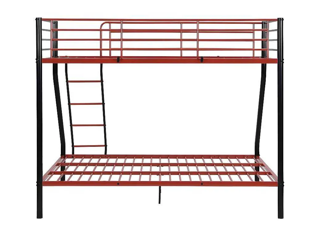 Stapelbed Elevatio Iv - 90 En 140 X 190 Cm - Staal - Zwart En Rood + Matras-Vente-unique Hot