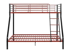 Stapelbed Elevatio Iv - 90 En 140 X 190 Cm - Staal - Zwart En Rood + Matras-Vente-unique Hot