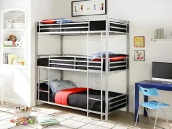 Stapelbed Elouan - 3 X 90 X 190 Cm - Grijs-Vente-unique Sale
