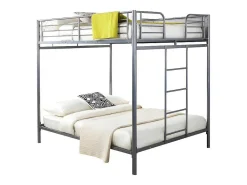 Stapelbed Gemini Ii - 2 X 140 X 190 Cm - Zilverkleurig + 2 Matrassen-Vente-unique Best
