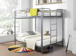 Stapelbed Gemini Ii - 2X140X190Cm - Zilver-Vente-unique Sale